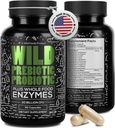Prébiotiques sauvages et probiotiques avec des enzymes digestives. 20 milliards CFU - 10 souches pour les femmes et les hommes. Soutien Gut Santé et Suppléments de digestion.