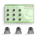 Set van 9 Hoorapparaten Domes, Siliconen Power Domes Sluit Domes Oortips, Hoorhulp Vervanging Domes, Zeker Fit RIC RITE en Open BTE Hoorversterker, Smoky Color, Klein