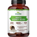 Zazzee Witte Nier Bean 10:1 Extract, 1800 mg per Serving, 200 Vegan Capsules, Meer dan 2 maanden Supply, Gestandaardiseerd, Geconcentreerd 10X Extract, 100% Vegetarisch, All-Natural en niet-GMO, Made in The USA