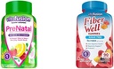 Vitafusie PreNatal Gummy Vitaminen, Raspberry Limonade Gearomatiseerd, Zwangerschap Vitaminen voor vrouwen & vezel goed Suiker Gratis Fiber Supplement, Perzik, Aardbei en BlackBerry smaak