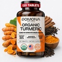 Pomona Wellness Biologische Kurkuma Supplement 2100 mg, USDA Biologische, Niet-GMO, Veganistisch, Kurkuma met zwarte peper voor absorptie, voor gezamenlijke ondersteuning en immuniteit, 120 tabletten
