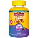 Nature faite Wellblends Dormir et récupérer, aide au sommeil avec la mélatonine 3mg pour soutenir le sommeil reposant, plus L théanine 200mg et Citrate de magnésium, 44 Gummies
