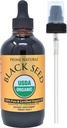 Prime Natural Organic Black Seed Oil 4oz - Koud geperst Ongeraffineerd hoog Thymochinon 1,7% USDA Gecertificeerd - Turkse oorsprong Potent Nigella Sativa Liquid - Vegan Omega 3 6 9, Antioxidant