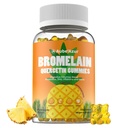 Liposomale bromelaïne met quercetine-gummies, 1000mg bromelaïnesupplement voor vrouwen en mannen, met probiotica, spijsverteringsenzymen voor darm, spijsverterings- en immuunondersteuning, suikervrij, ananassmaak, 60 telling