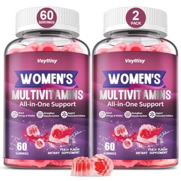 Gemethyleerde Multivitamine Gummy voor vrouwen - Vrouwen Multivitamine Gummies met Vitaminen A C D E, Gemethyleerde Folaat, Biotine, B Complex, Iron, CoQ10, Inositol - Multi Vitaminen voor Vrouwen 120 Tel.