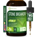 Breaker en pierre Chanca Piedra Extract Drops, Rénal naturel Pierre & Gallstone Dissolver, Detox Cleanse Support, supplément à base de plantes avec racine de gravier et plus 2 oz