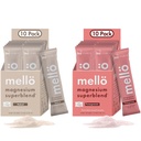 mellö Magnésium Superbe ensemble - grenade et non aromatisé - Magnésium Glycinat avec L-Theanine, GABA & Trace Minerals - Supporte le sommeil, la relaxation et l'énergie équilibrée - 2 x 10-Packs