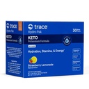 Trace Minerals Hydro Pak Keto - Mélange de boisson de reconstitution d'électrolyte – 1000 mg de potassium Plus 70 soutient l'énergie, l'endurance et l'hydratation – Limonade de fraise Saveur – 30 portions