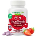 Kinderen Multivitamine met ijzer en mineralen Kauwtabletten - Gemengde fruitsmaak - Vegetarisch, GGO-vrij, notenvrij - Dieetsupplement - Digestieve ondersteuning voor kinderen - 120 Kauwtabletten"