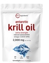Micro-ingrédients supplément d'huile de krill antarctique, 2000mg par portion, 120 Softgels, Triple Strength, Riche en Oméga-3s EPA, DHA et astaxanthine naturelle, soutient le système immunitaire et la santé du cerveau