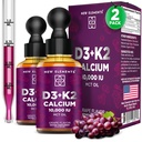 Nieuwe elementen [2 Pack] Liquid Vitamin D3 K2 Drops with Calcium for Adults 