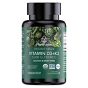 PlantFusion Vitamine végétale biologique D3 + K2 5 000 UI, 50MCG – Vitamine D provenant de lichen végétal et de vitamine K2, pour le soutien immunitaire et la santé des os - 120 capsules