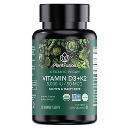 PlantFusion Biologische Vegan Vitamin D3 + K2 5.000 IE, 50MCG 