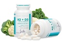 Supplément Vitamine K2 + D3 Extra Strength - 120 Capsules avec MK-7 pour le soutien de la santé des os et du coeur - Nutriments essentiels pour l'absorption du calcium et la fonction immunitaire