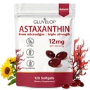 Astaxanthine 12mg, Premium Astaxanthine Antioxidant Supplementen, Ondersteunt Oog, Huid, Immuun, Interne Oplage, Verse Microalgen Bron, Triple Strength, Non-GMO, 4 Maand Levering, 120 Softgels