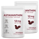 2 Pack Astaxanthine 12mg, Premium Astaxanthine Antioxidant Supplementen met Antioxidant Activiteit, Ondersteunt Oog, Immuun, Huid Gezondheid, Interne Circulatie