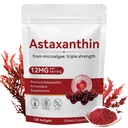 Astaxanthine 12mg, 120 Softgels, suppléments antioxydants d'Astaxanthine Premium avec activité antioxydante, soutient les yeux, la santé de la peau, l'immuno, la circulation interne