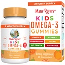 MARYRUTH'S Vegan Omega 3 Gummies for Kids 2+, 2 maand levering, Suikervrij, Omega 3 Supplement met vitamine C, Vlaszaadolie, Immuun Ondersteuning, Essentiële Nutriënt ALA, Geen Vis Smaak, 60 Tellen