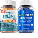 Vegan Omega 3 Gummies 1280mg + Methyleen Blue Gummies for Human