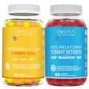 RUWAA NUTRITION Omega 3 Gummies, DHA Gummies en 1mg Melatonine Gummies Geen Vis, Geen After-Taste, Non-Habit Forming, Gluten Free, Non-GMO, Made in USA.