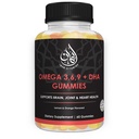 Halal Omega 3 6 9 + DHA Gummies voor volwassenen Ondersteunt Ogen, Hersenen, Immuun en Hart Gezondheid Vegetarisch en Glutenvrij