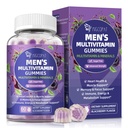 Multivitamine voor mannen, Heren Multivitaminen Gummies w/Omega-3, Probiotica, Inositol, Folaat, Biotine, Zink, Vitaminen A, C, D, E, B, - Ondersteuning Hart, Hersenen, Spier, Energie, Suikervrije, Blackberry smaak