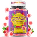Nextdia Multivitamine Gevulde Gummies voor tienerjongens Meisjes 12-17, 18, 19, Kinderen 10+ Multivitamine met Omega 3, Calcium + Magnesium + Zink, Multi-Minerals voor Adolescente 10-19S Hersenen, Botten, Energie, Immuun