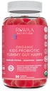 RUWAA NUTRITION Kids Biologische Probiotische Gummy's voor Digestieve Gezondheid, Immune Ondersteuning, Constipatie, Opgeblazen. 2,5 miljard CFU, aardbeiensmaak, Kauwbare probiotica voor kinderen 4+, 30ct (1)