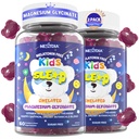 Gommies de sommeil pour enfants NON Mélatonine - Triple Magnésium Glycinate + Safran, GABA, Berry & Nut Superfood Gommies, sucre gratuit nuit aide au sommeil et calme pour les enfants 4+ adolescents, relaxation, cerveau et muscles, 2Pack
