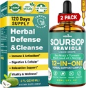 HIIHONE (2 packs) 12-en-1 Bitters de sourcils gouttes liquides avec mousse de mer, huile de graines noires, Moringa pour le soutien cellulaire et la régénération, immunité, foie, Gut et antioxydant - 2 Fl Oz