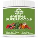 Suiyilary Greens Superfoods Powder for Digestief Health, Sugar Free Super Greens Powder, Spirulina, Chlorella for Bloating & Gut Support, Daily Support for Women, Mixd Berry (15 Servers)
