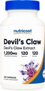 Nutricost Duivels Klauw 1200mg Equivalent, 120 Capsules - Veggie Caps, Non-GMO, Glutenvrij en Vegetarisch vriendelijk