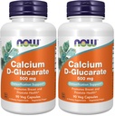 MAINTENANT Aliments suppléments, calcium D-Glucarate 500 mg, soutien à la désintoxication*, 90 gélules, (paquet de 2)