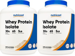 Nutricost Wei Protein Isolaat (Unflavored) 5LBS (Pack of 2)