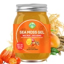 Sea Moss Gel, Raw Flavored Irish Seamoss Gel Immune en Digestieve Ondersteuning Vitamine Minerale Supplementen, Ashwagandha Mango smaak 18,5oz