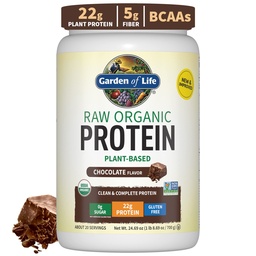Garden of Life Protein Powder, Vegan Protein Powder, BCAA, Probiotica & Digestieve Enzymen, Gluten & Lactosevrij, Chocolade, 1,5 LB