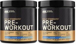 Optimale Voeding Goud Standaard Pre-Workout, Vitamine D voor Immune Support, met Creatine, Beta-Alanine, en Cafeïne voor Energie, Keto vriendelijk, Blueberry Lemonade, 30 Servers, (pakket van 2)