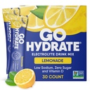 GoHydrate Low Sodium Electrolytes Powder Packets Sugar Free - Instant Hydration Dagelijkse Drink Mix - Zero Sugar Water Flavor Packet Singles met Vitamine D - (Lemonade, 30 Packs)