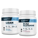 Laboratoires transparents Lean poudre de pré-entraînement (30 portions, framboise bleue) et BCAA Glutamine (30 portions, limonade de fraise)