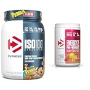 Bundel van Dymatize Fruitige Pebbles ISO100 Wei Proteïne Poeder Isolaat en Energyze Strawberry Lemonade Pre Workout Powder