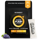 OxyEnergy Nitric Oxide Booster, Max Pump Non Stim Pre Workout Powder for Men, with Beta Alanine, L Citrulline, Createine for Circulation, Muscle Pumps, Endurance, Grape, On-The-Go Packet- 30 Servers