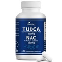 VivoNu TUDCA 2000mg + NAC 1200mg Supplement Complex Capsules, Krachtige TUDCA Bile Salt + N Acetyl Cysteine, Antioxidant Supplements for Liver & Lung& Gallblad Cleanse, Digestie - 180 Capsules