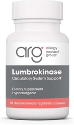 Allergy Research Group Lumbrokinase Supplement - Circulatory System Support, Ondersteunt de bloedcirculatie al in het normale bereik - 30 vertraagde afgifte Vegetarische Capsules