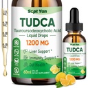 TUDCA Supplement 1200mg Liquid Drops, Lever Supplement met TUDCA, NAC, Milk Thistle Seed en Dandelion, voor leverondersteuning, en Gallblad Cleanse & Repair, Sugar-Free, Vegan, Lemon Flavor, 2 Fl Oz