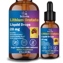 Lithium Orotate Liquid Drops 20mg, Potence 11-en-1 Lithium Supplement w. NAC Magnésium Ashwagandha Theanine Vitamine D3 B6 B12 pour Mémoire Brain Mood Soutien cognitif, Non-OGM sans gluten