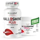 Hallusa Natural Hallosmine Plus 500mg Diosmin, 60 Capsules + Crème de jambe libre avec Diosmin, Hespéridin et Châtaigne de Cheval, 4 oz de la Circulation sanguine et supplément de soutien de la veine, sans OGM, sans gluten