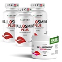 Hallusa Natural Hallosmine Plus 500mg Diosmin, 180 Capsules + Crème de jambe libre avec Diosmin, Hesperidin et Châtaigne de cheval, 4 oz de supplément de circulation sanguine et de soutien de la veine, sans OGM, sans gluten