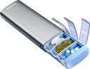 Vaydeer Metal Pill Organisateur, boîte à pilules hebdomadaire de 7 jours, étui quotidien de pilules de grande capacité pour suppléments, pilules, vitamines et médicaments (petit, Gunmetal)