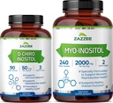 Zazzee 40:1 Ratio Myo en D-Chiro Inositol Supplement voor vrouwen 