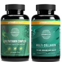 Primaire oogst Multivitamine & Collageen Supplementen voor vrouwen en mannen Multi Vitamine Capsules en Collageen Peptides Pillen bundel
